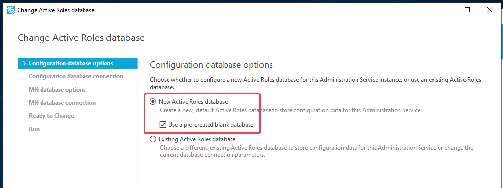 Database Options
