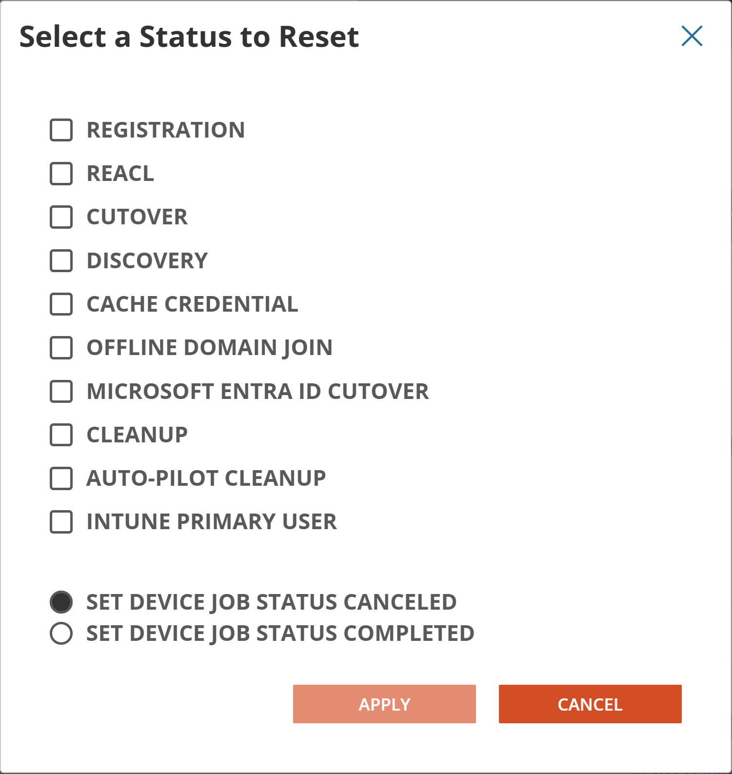 Which Status Resets