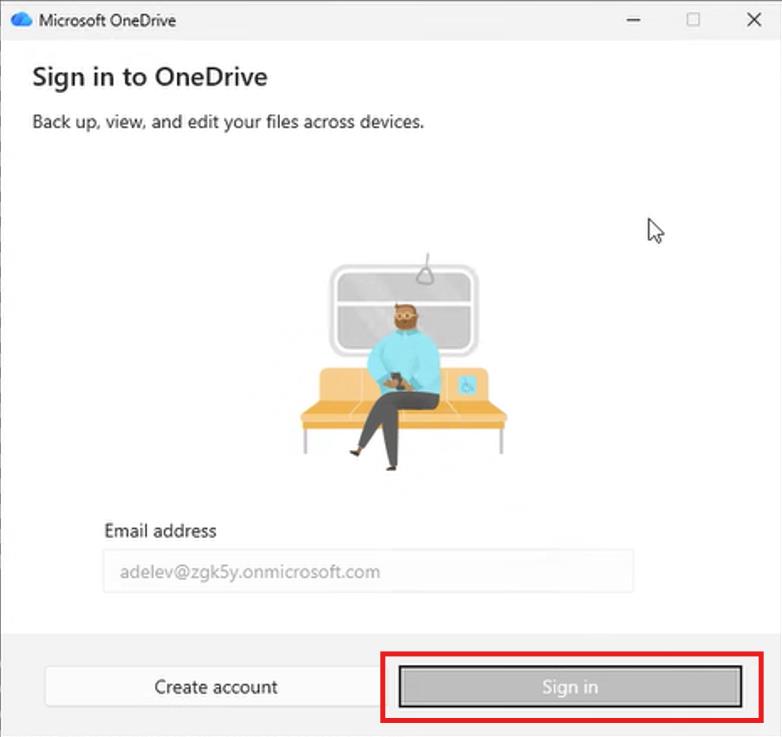 OneDrive greyed out button and unable to sign in
