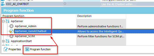 Assign the Program Function to the Permission Group in Designer. 