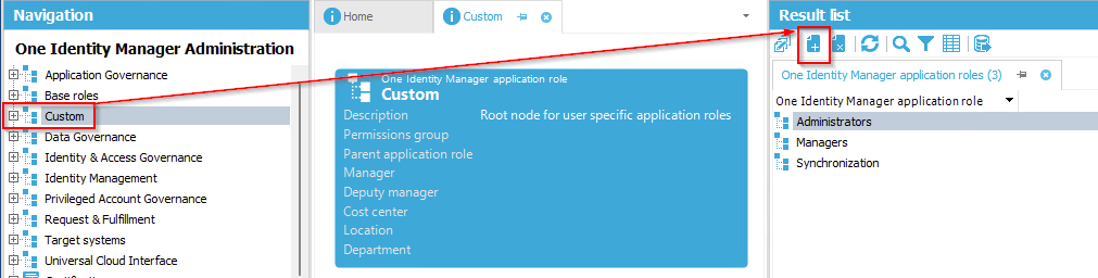 Create a new Application Role in Manager