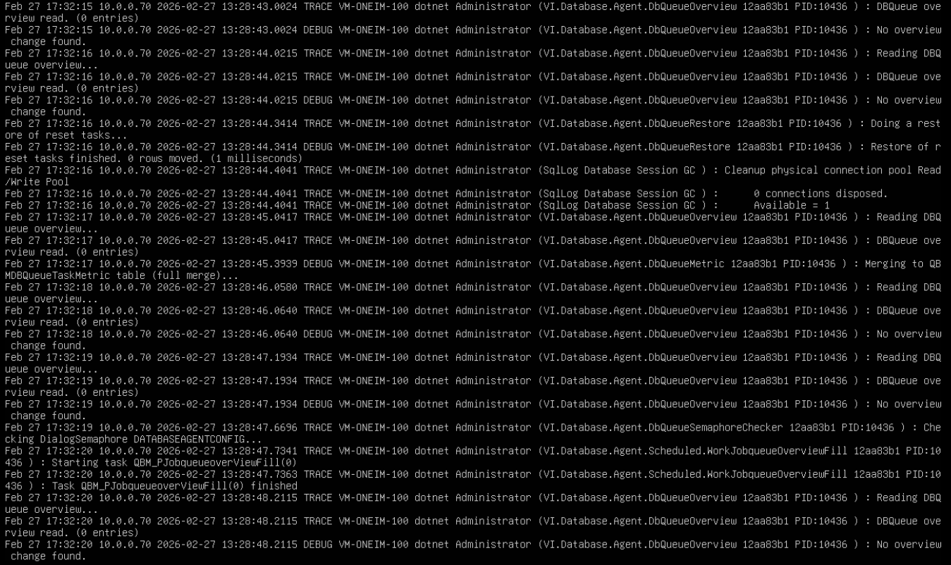 Example output to Syslog server
