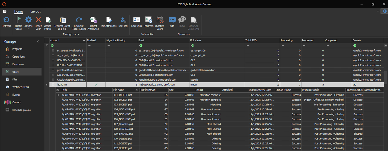 PST Flight Deck Admin Console showing About dialog with version 9.2 information