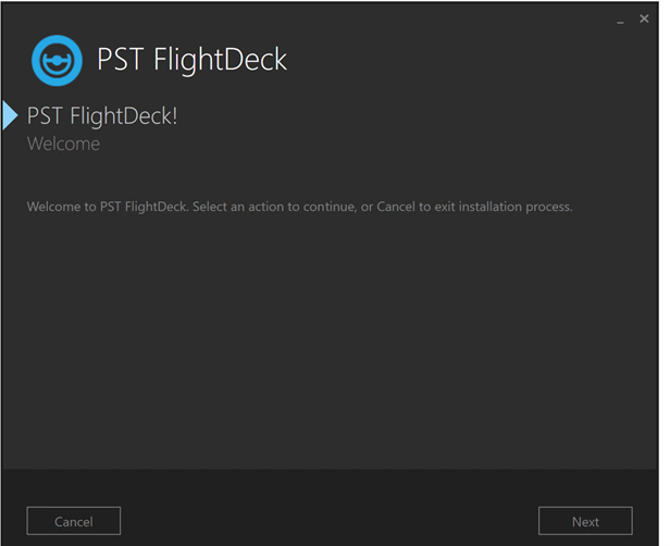 PST FlightDeck 9.3 installer welcome screen